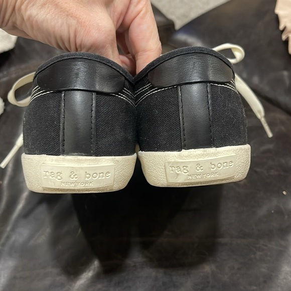 Rag and bone Black low top Retro Canvas Court Sneakers in size 7.5 - Picture 12 of 15